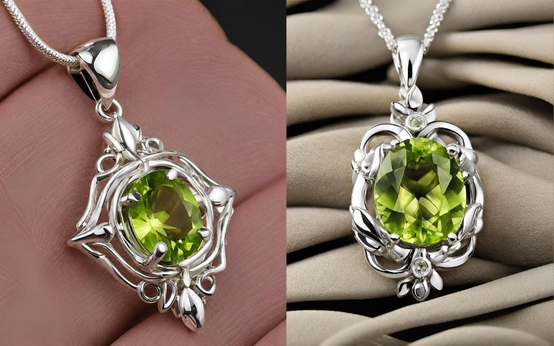 peridot pendant, peridot gemstone pendant, peridot pendant for men, sterling silver pendant